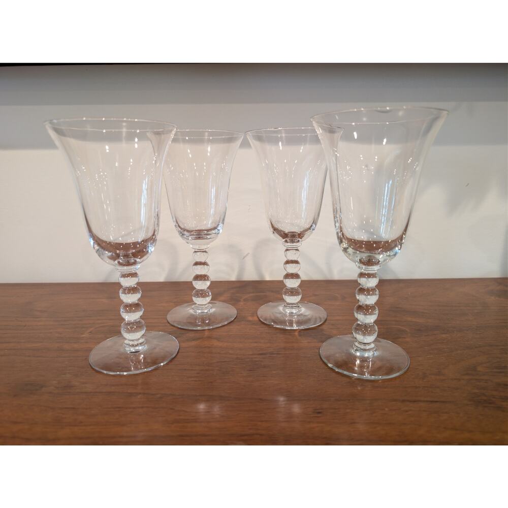 Vintage Imperial Glass Candlewick Water Goblets – Set of 4 – Clear Elegant Glass